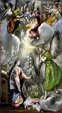 耶稣天使宗教人物油画