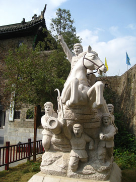 三河古镇太平军战斗雕塑