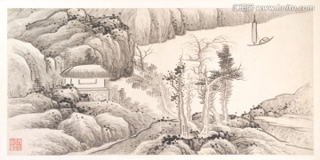 水墨山水画 画廊品质