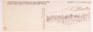 横幅山水风景国画 画廊高清品质