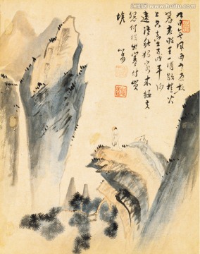 山水古画 画廊高清画芯