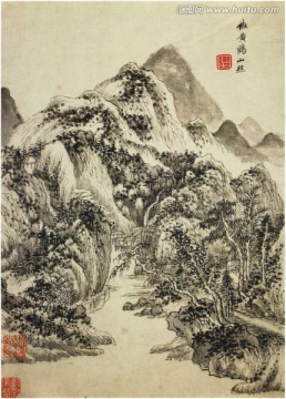 水墨意境国画 画廊品质