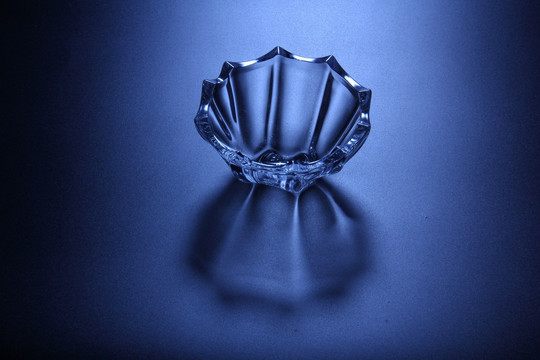 玻璃杯 玻璃碗 蓝色光影 摄影