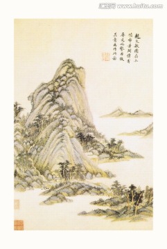 高清山水国画 画廊专供画芯