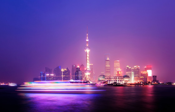上海浦东夜景全貌
