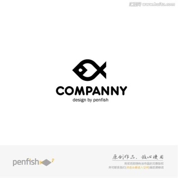 简约创意鱼logo设计