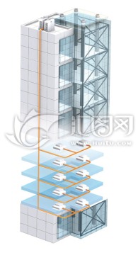 空调楼层安装示意素材