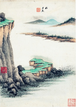 王鉴仿古山水画 高清品质