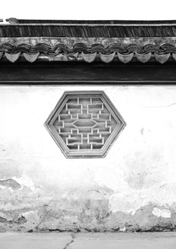 中式庭院围墙窗格