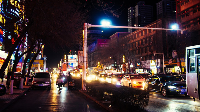 城市繁忙夜景 新乡夜景