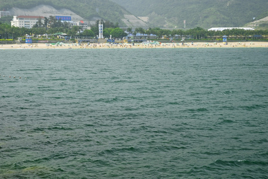 深圳小梅沙 沙滩浴场远景