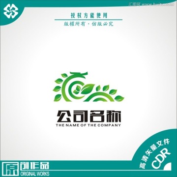 龙 叶 商标 创意logo