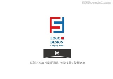 标志logo设计 字母F和S