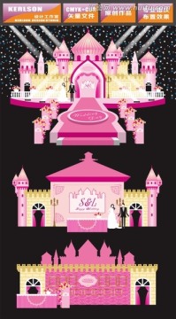 粉红色梦幻城堡主题婚礼