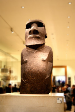 伦敦大英博物馆复活节岛石雕展品