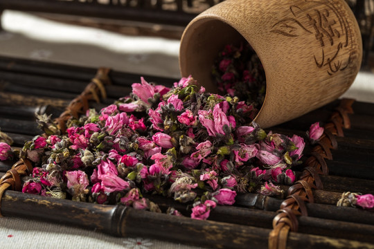 桃花花茶实景高清图