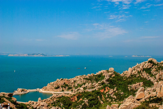 蓝天 白云 大海 海岛 风景