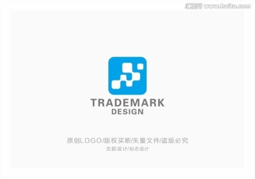蓝色科技创意LOGO标志设计