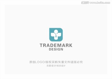 蓝色医疗创意LOGO标志设计