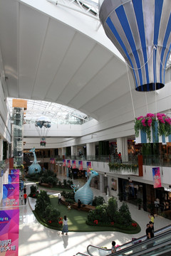 商场 大厅 生态园 热气球
