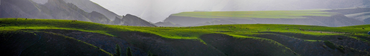 水墨风天山山脉全景图