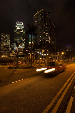 香港维多利亚港夜色 金融区