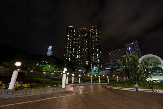 香港居民区夜色
