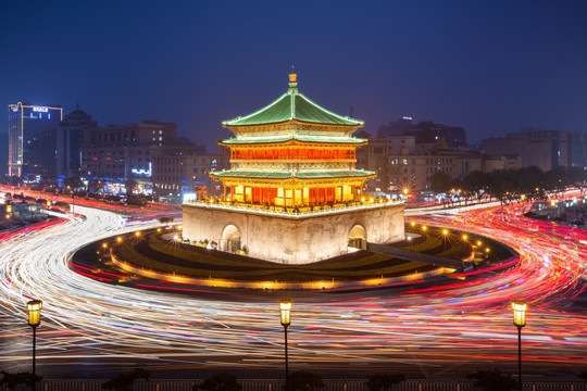 西安 钟楼 夜景