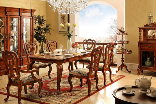 餐台 餐椅 客厅 美式实木家具