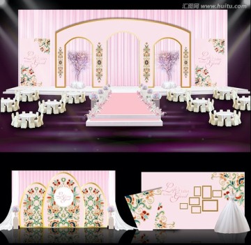 粉色复古婚礼 主题婚礼设计