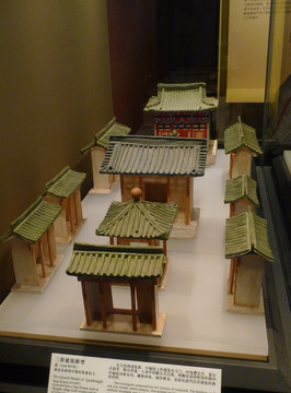 三彩建筑模型