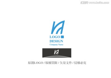 标志logo 字母N 建筑波浪