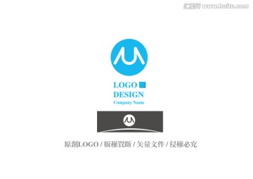 标志logo 字母MU 简洁