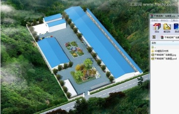 干菜咸菜厂鸟瞰图3dmax模型
