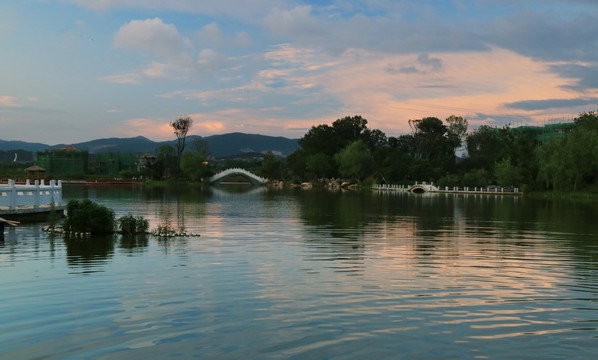 夕阳美景 山水风光