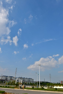蓝天白云 城市风光