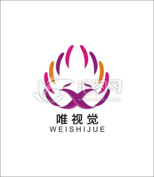 X字母 凤凰 宝石logo