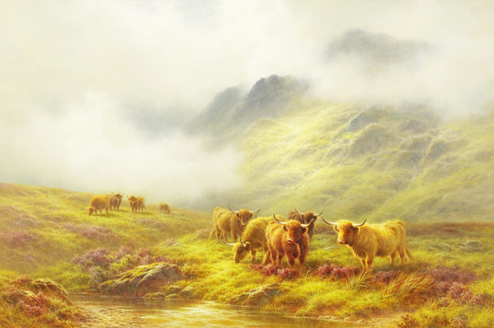 牧场欧式复古风景油画