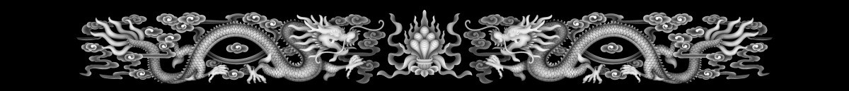 藏式精雕图双龙桌子灰度图BMP