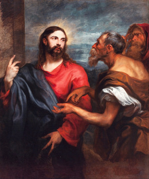 耶稣传教人物油画