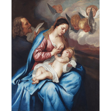 圣母耶稣古典人物油画
