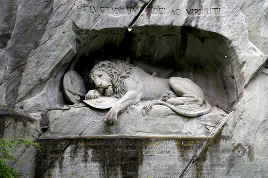 石雕 垂死狮子像 瑞士 琉森