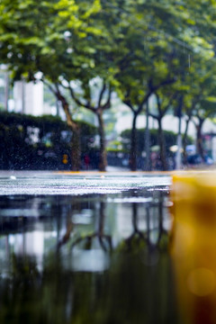 南京西路雨天马路