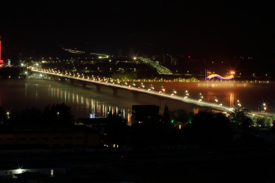 都市夜景 桥梁