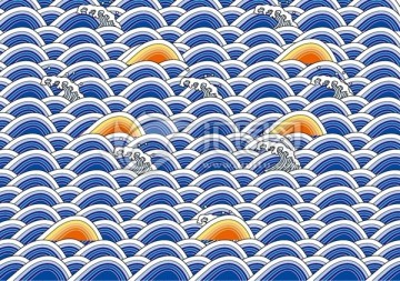 海水江崖 中式图案 中式纹理