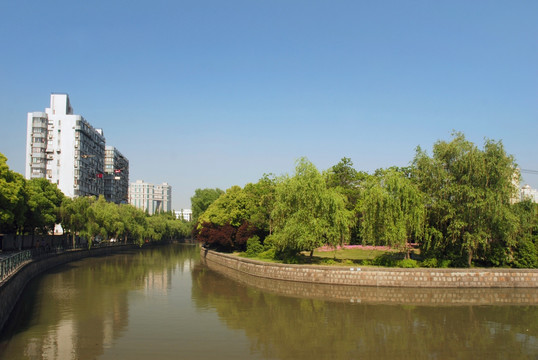 上海城市河流 漕河泾港和康健园