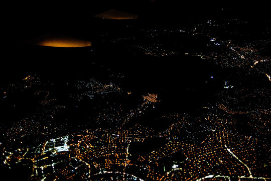 航拍城市夜空