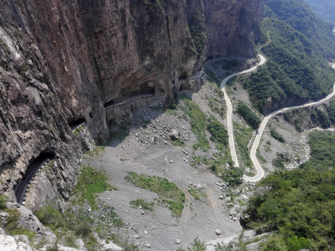 锡崖沟盘山公路俯拍