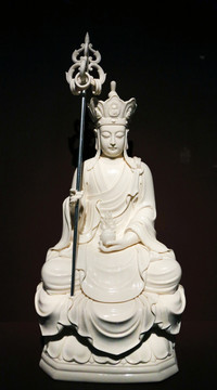 德化窑象牙白瓷地藏菩萨像
