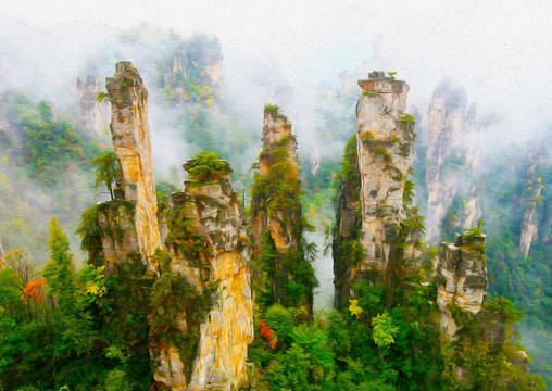 大山油画 张家界风景